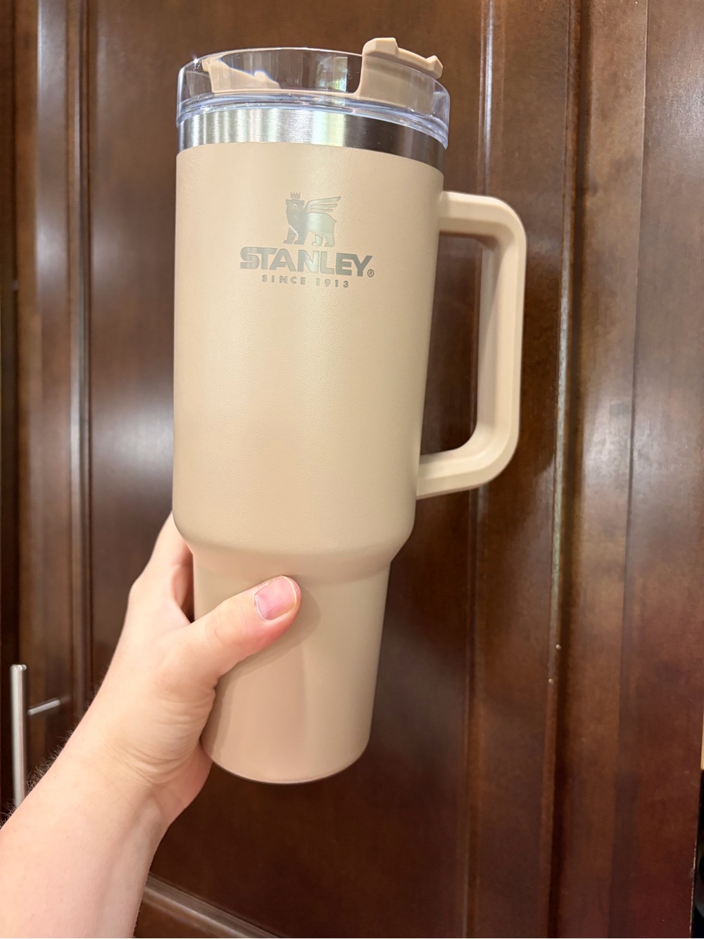 Driftwood OG Stanley Tan Insulated Travel Mug with Handle